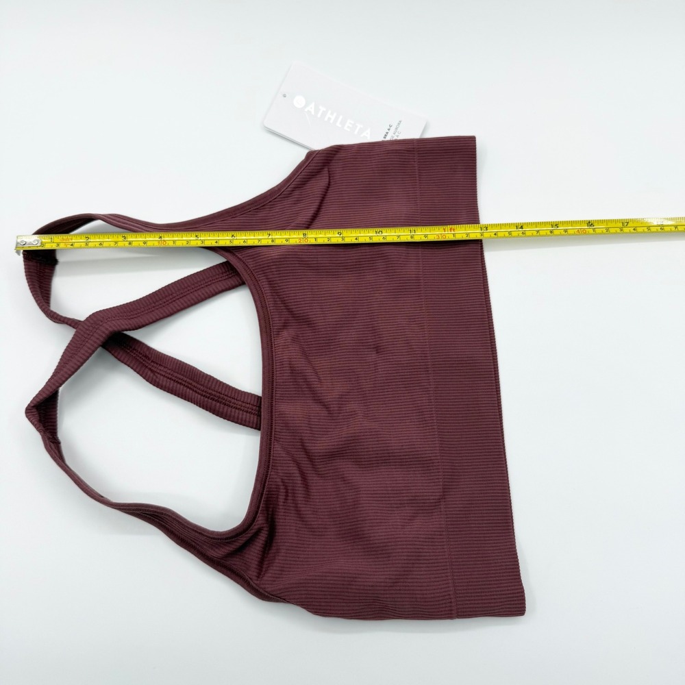 Athleta Aurora Bra A-C Spiced Plum Ribbed Seamless Light Impact Sports Bra M NEW - Picture 8 of 8